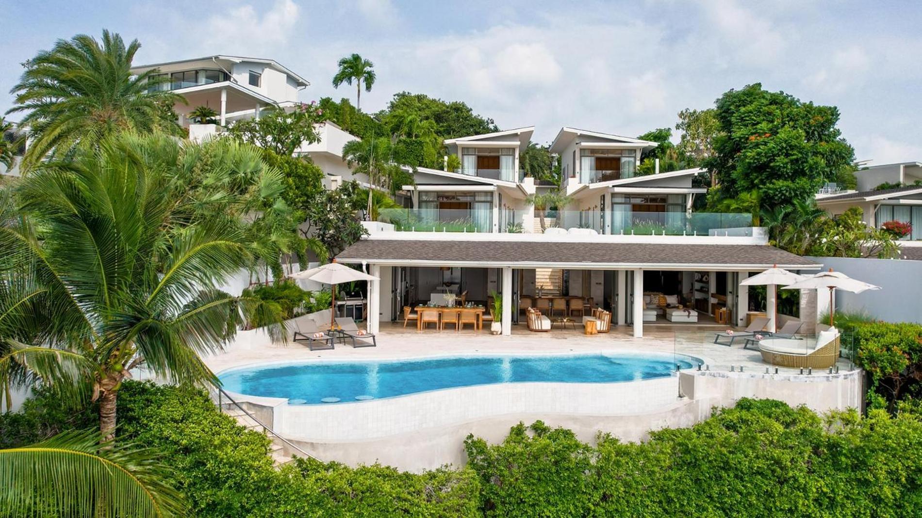 Villa Enchanting Peace Oceanfront Five Bedrooms Kids Bunk Amphoe Koksamui