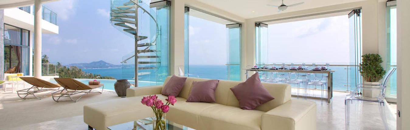 Villa Seawadee - Luxurious, Award-winning Design With Amazing Panoramic Seaview Strand von Chaweng