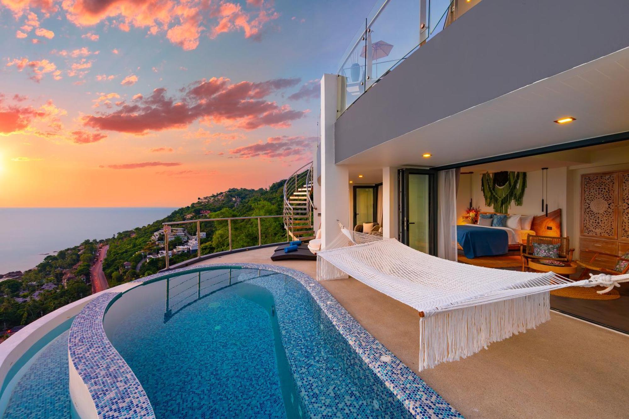 Villa Seawadee - Luxurious, Award-winning Design With Amazing Panoramic Seaview Strand von Chaweng