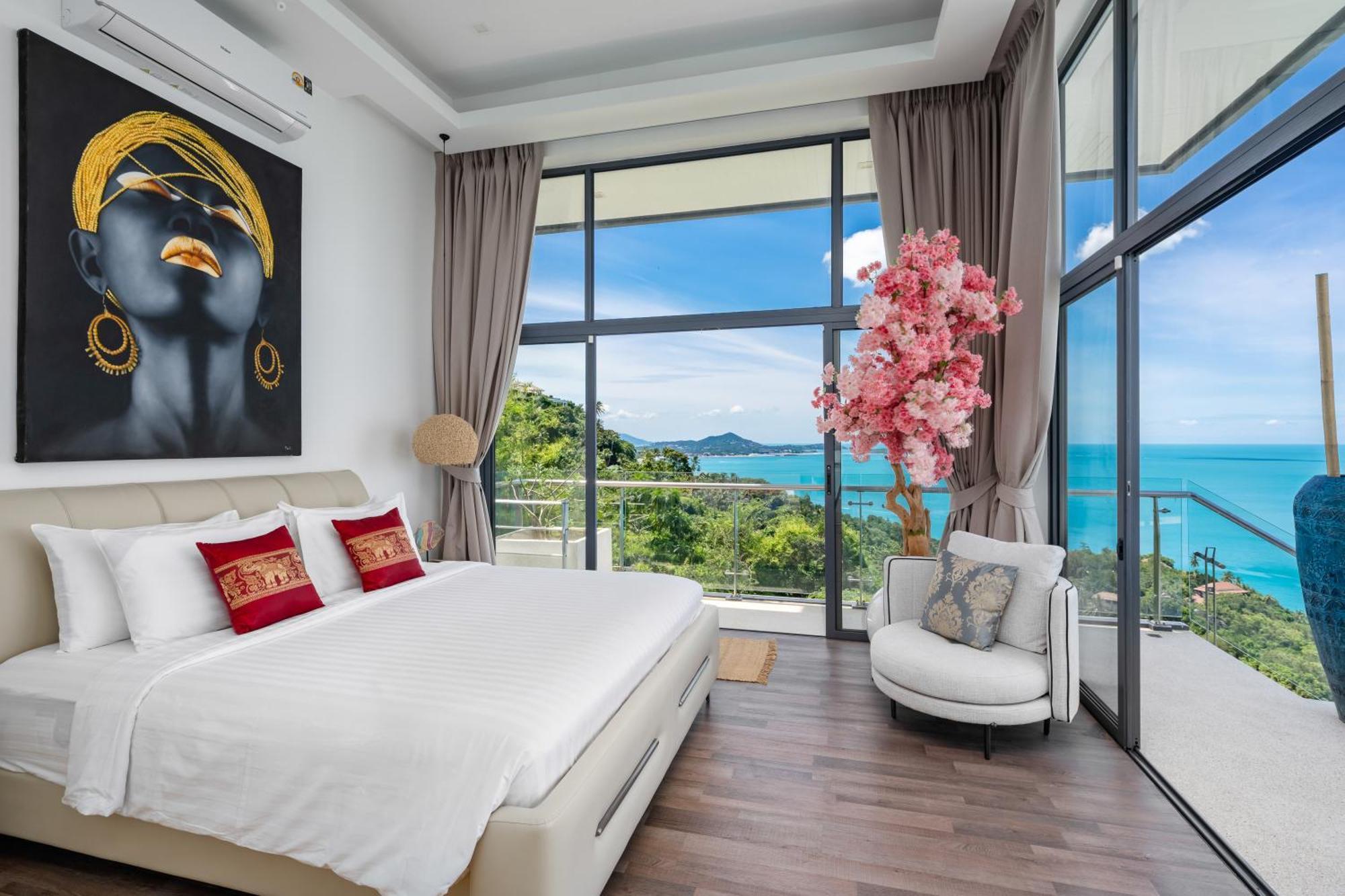 Seawadee - Luxurious, Award-winning Design With Amazing Panoramic Seaview Villa Strand von Chaweng