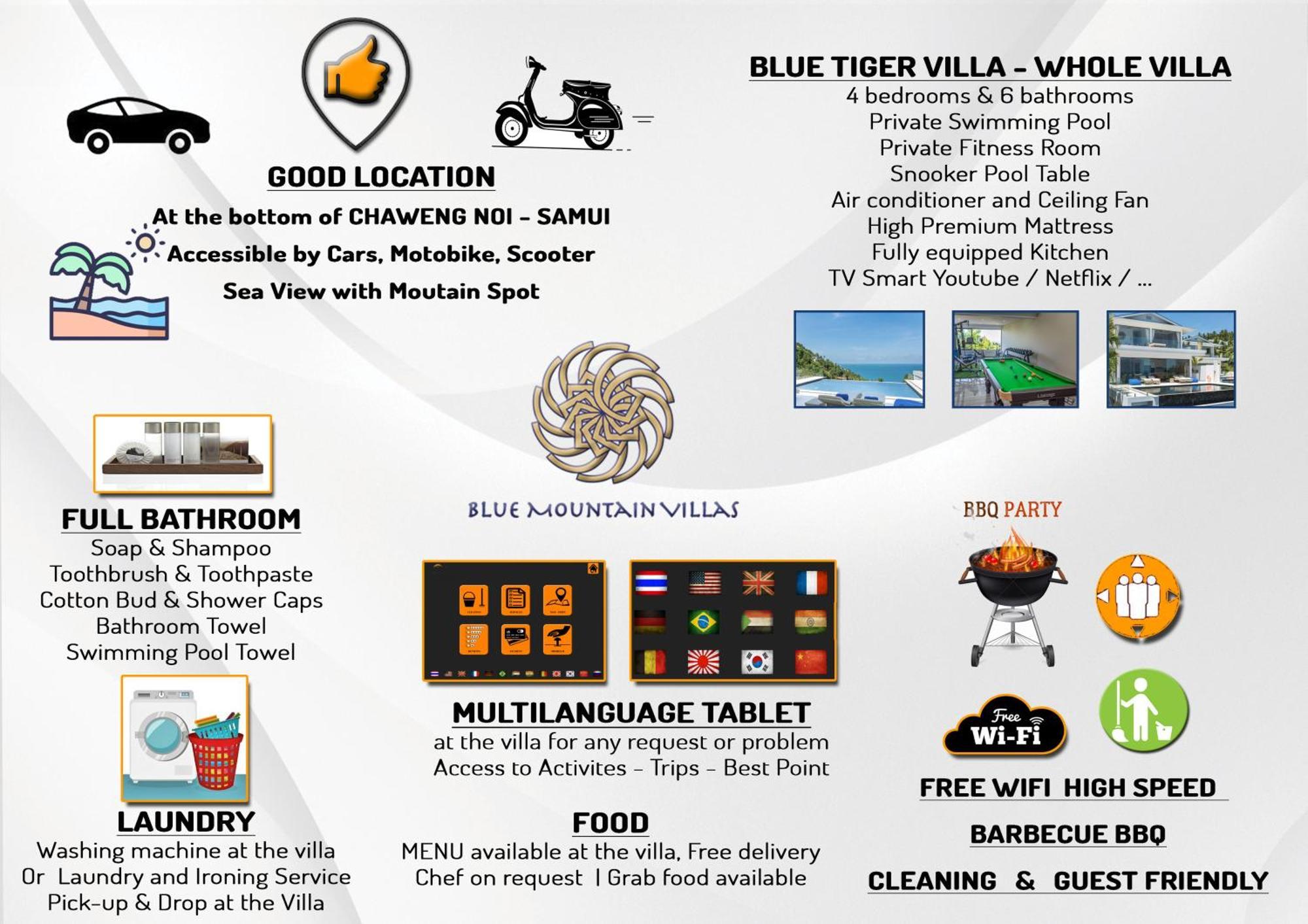 Blue Tiger Luxury Pool 4 Bedrooms * Ko Samui