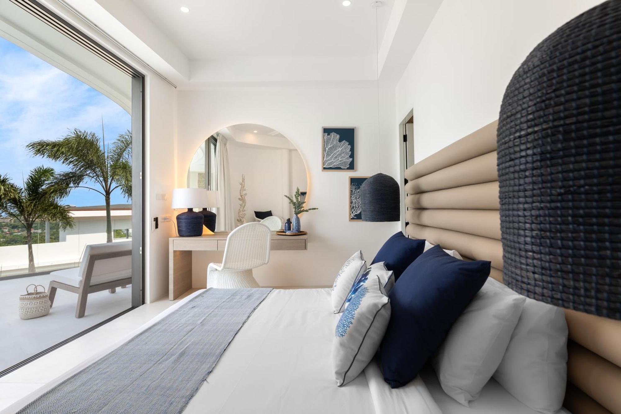 Villa Skyline 9 - Spacious & Stylish Luxury Panoramic Seaview With Outdoor Living & Kitchen, Outdoor Cinema, Private Gym, Salt Water Pool With Jacuzzi In Plai Laem Koh Samui