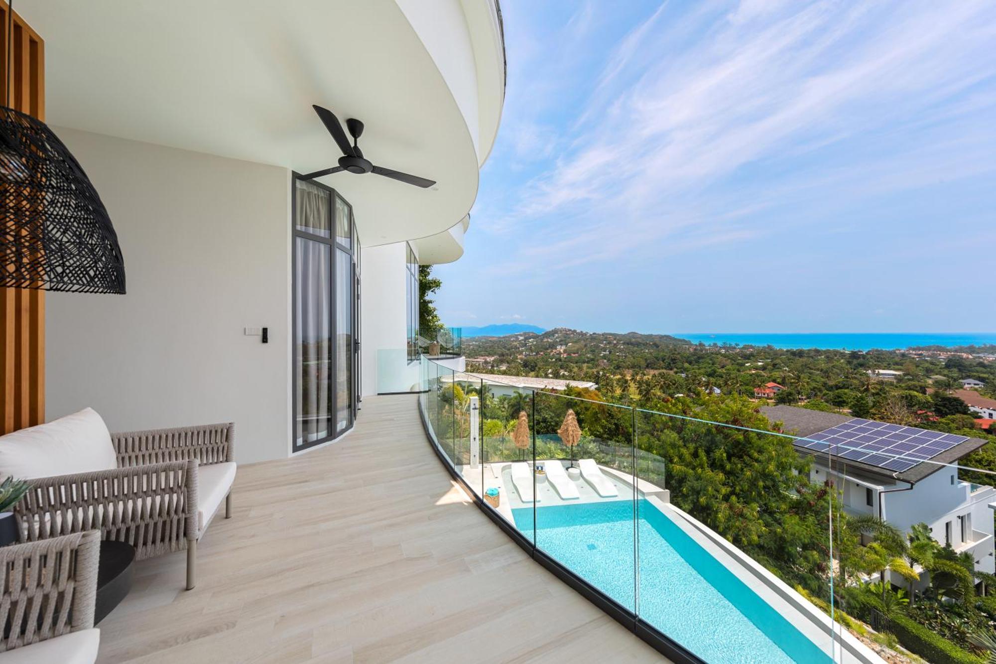 Skyline 9 - Spacious & Stylish Luxury Panoramic Seaview With Outdoor Living & Kitchen, Outdoor Cinema, Private Gym, Salt Water Pool With Jacuzzi In Plai Laem Villa