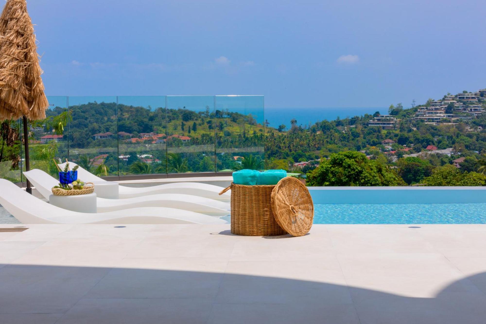 Villa Skyline 9 - Spacious & Stylish Luxury Panoramic Seaview With Outdoor Living & Kitchen, Outdoor Cinema, Private Gym, Salt Water Pool With Jacuzzi In Plai Laem