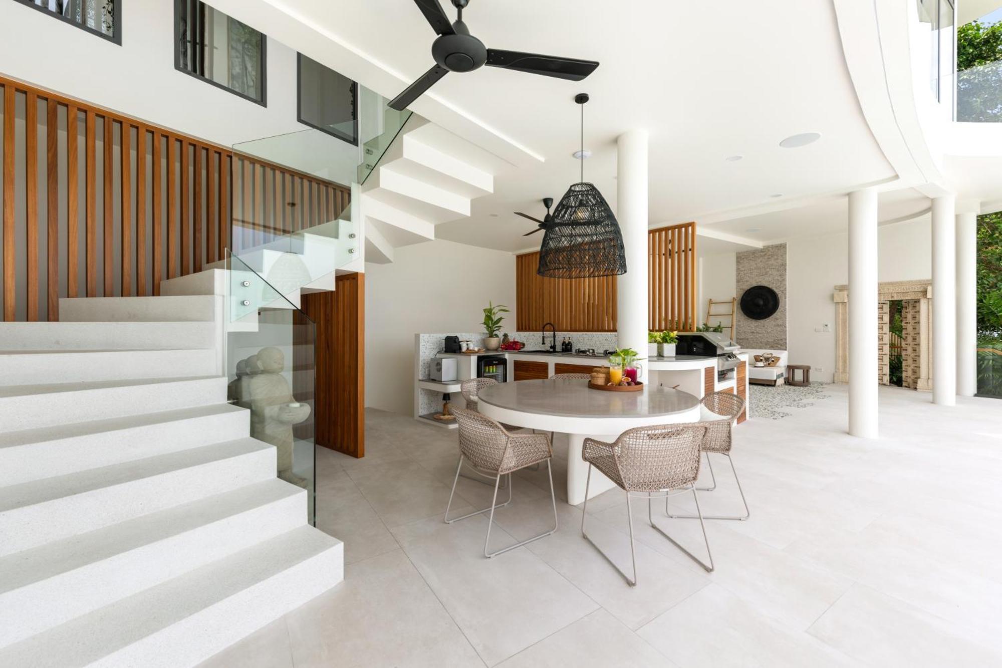 Skyline 9 - Spacious & Stylish Luxury Panoramic Seaview With Outdoor Living & Kitchen, Outdoor Cinema, Private Gym, Salt Water Pool With Jacuzzi In Plai Laem * Koh Samui