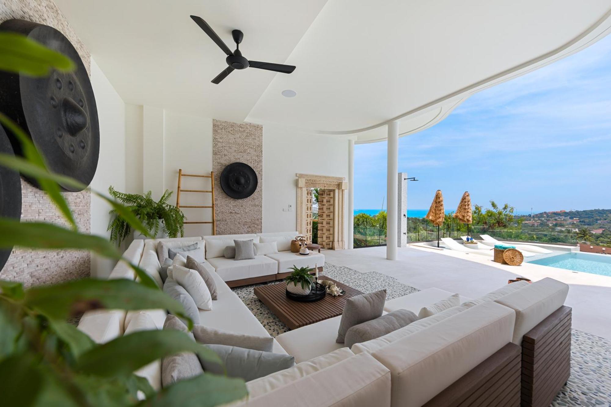 Skyline 9 - Spacious & Stylish Luxury Panoramic Seaview With Outdoor Living & Kitchen, Outdoor Cinema, Private Gym, Salt Water Pool With Jacuzzi In Plai Laem Villa *