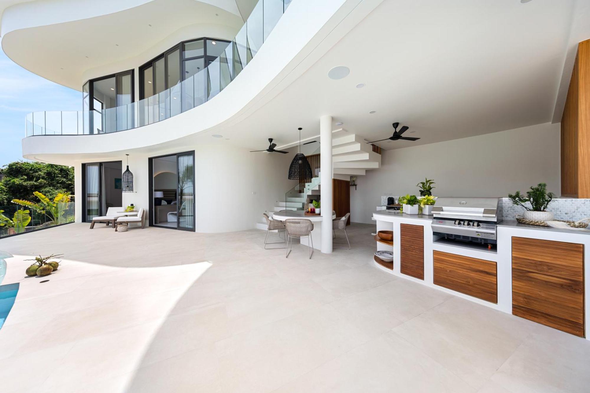 Skyline 9 - Spacious & Stylish Luxury Panoramic Seaview With Outdoor Living & Kitchen, Outdoor Cinema, Private Gym, Salt Water Pool With Jacuzzi In Plai Laem Villa