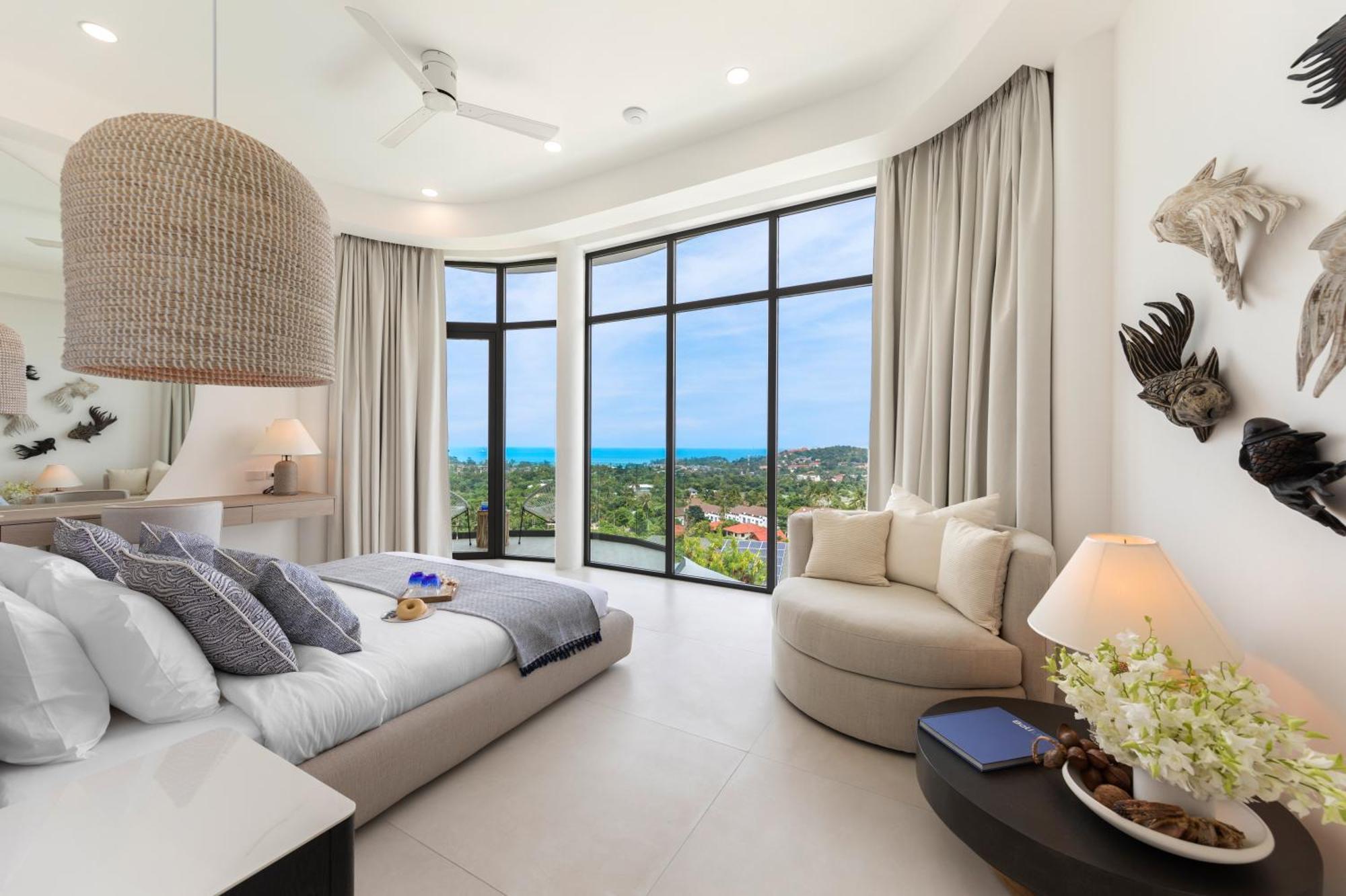 Villa Skyline 9 - Spacious & Stylish Luxury Panoramic Seaview With Outdoor Living & Kitchen, Outdoor Cinema, Private Gym, Salt Water Pool With Jacuzzi In Plai Laem *