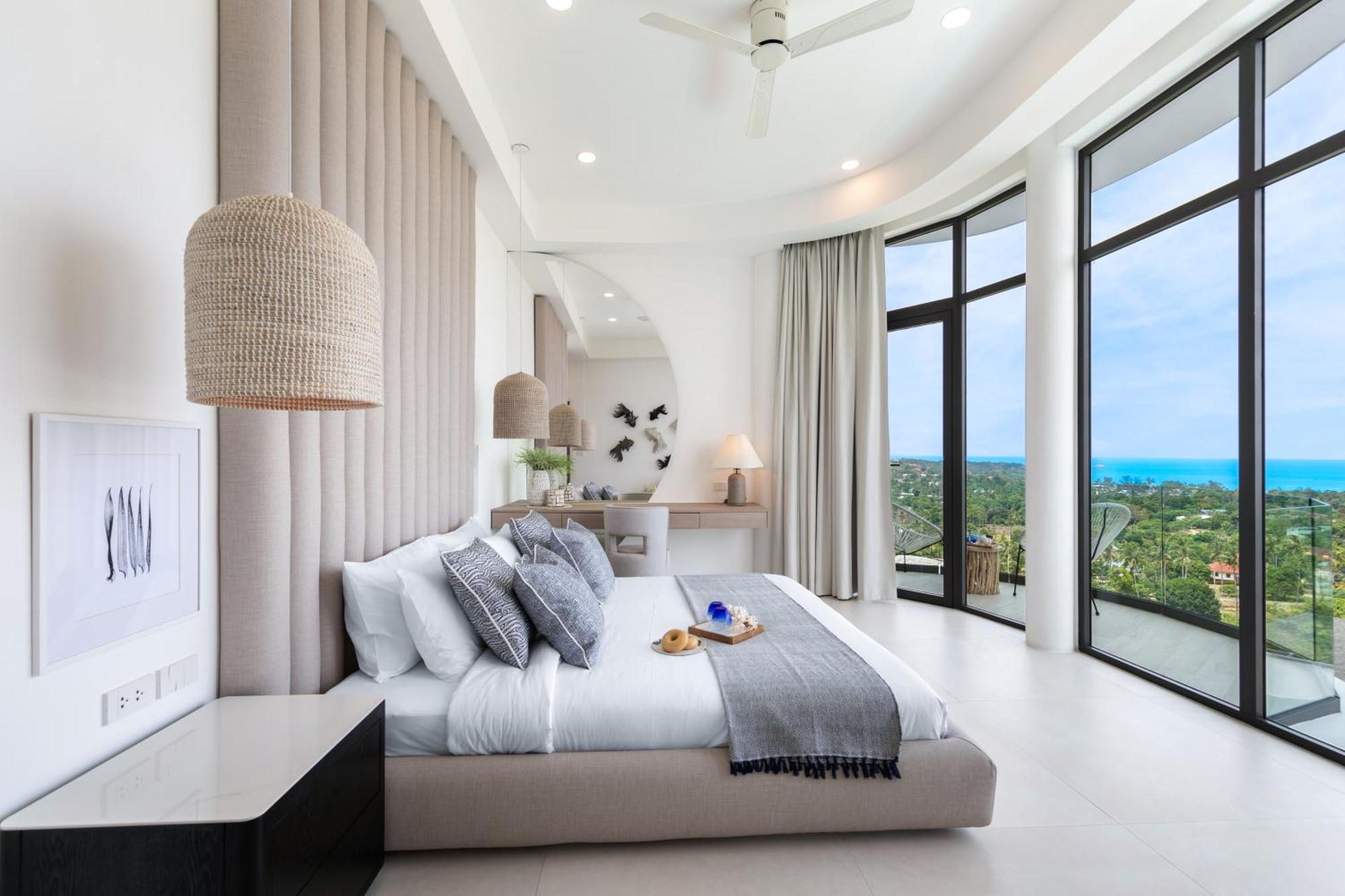 Skyline 9 - Spacious & Stylish Luxury Panoramic Seaview With Outdoor Living & Kitchen, Outdoor Cinema, Private Gym, Salt Water Pool With Jacuzzi In Plai Laem Villa *