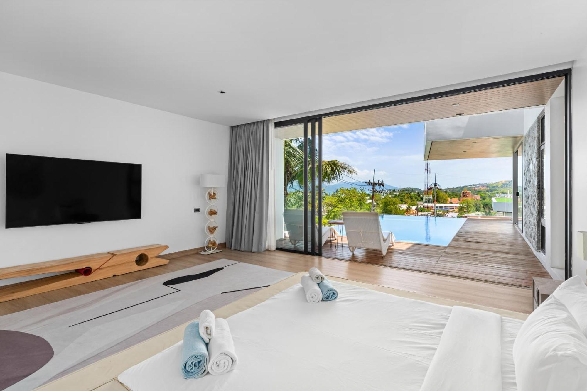 Sparkle 大佛海滩四卧时尚部分海景别墅 * Ko Samui