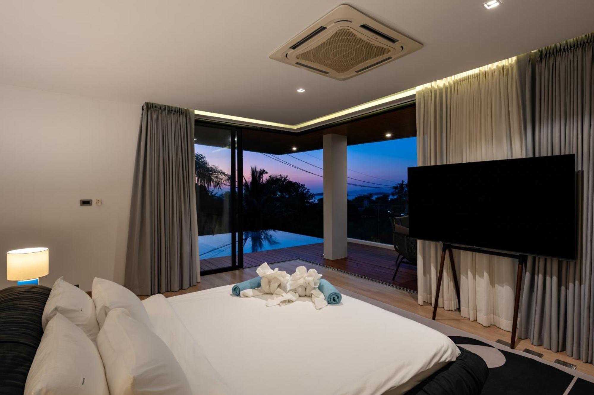 Sparkle 大佛海滩四卧时尚部分海景别墅 * Ko Samui