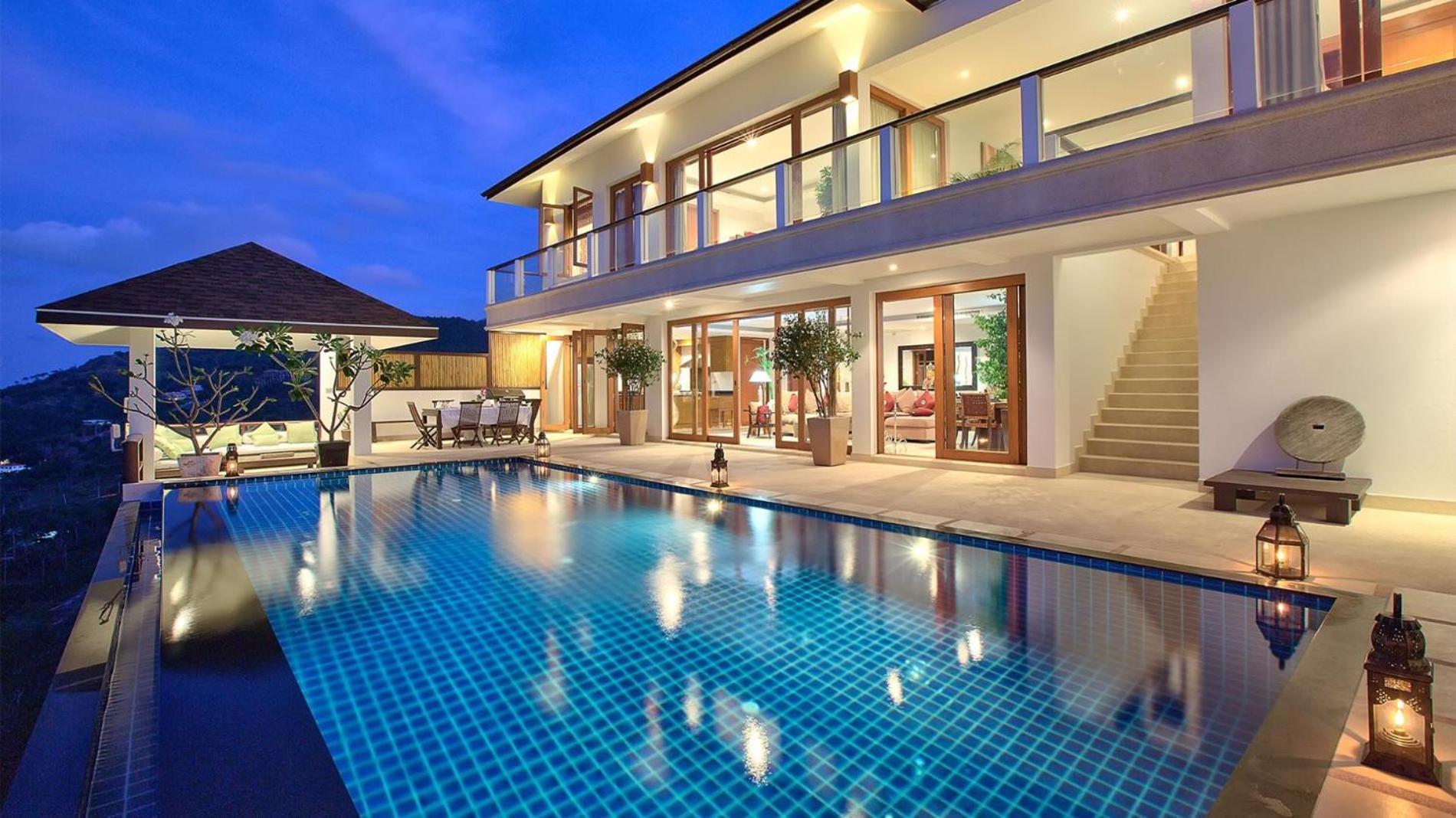 Villa Hillside Baan Lealay 4 Bedrooms Hill Amazing Sea Views *